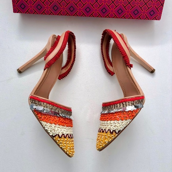 Tory Burch ISLE 105MM SLINGBACK EMBELLISHMENT/SUEDE/NAPPA NATURAL
VACHETTA 7 - Picture 5 of 11